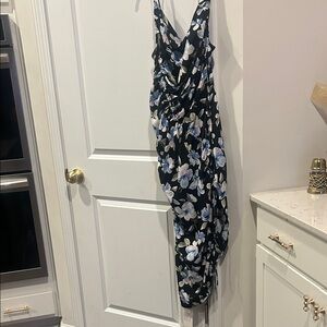 Abercrombie & Fitch Asymmetrical Black and Blue Floral Dress